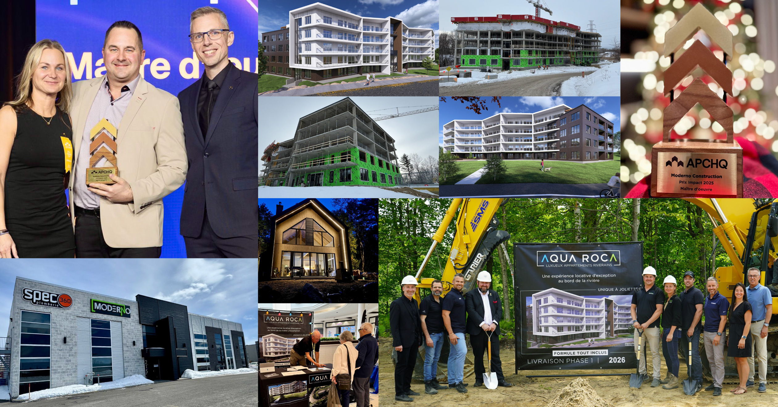 Pièce à vivre à aire ouverte, au design contemporain, une construction Moderno, constructeur et promoteur immobilier dans Lanaudière